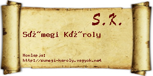 Sümegi Károly névjegykártya